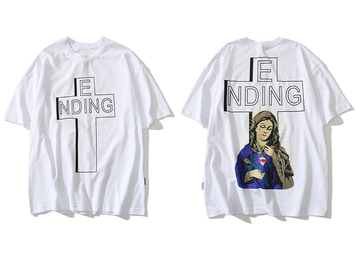Men Streetwear Hip-Hop loose T-shirt "The Ending"
