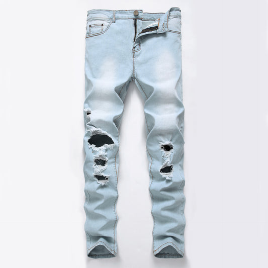 Men's Urban Ripped Hole Slim Fit Jeans