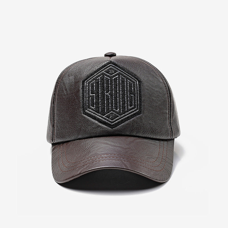 Men's Printed leather baseball cap