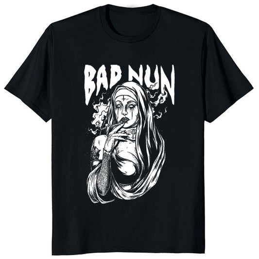 Bad Unholy Nun Y2k T-shirt