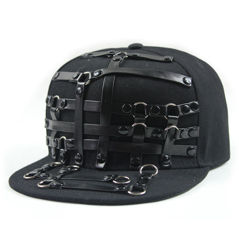 Leather X Leather Hip Hop Flat-brimmed Cap