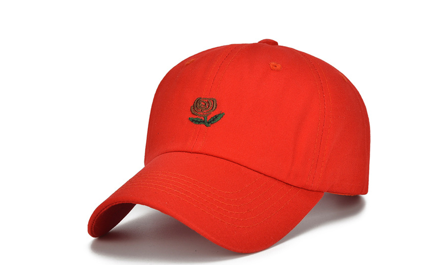 Embroidery Red Rose  Baseball Cap