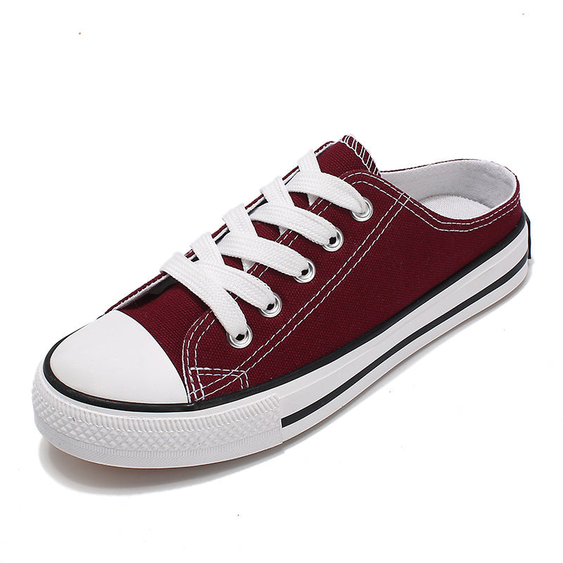 Casual half-drag canvas shoes for women
