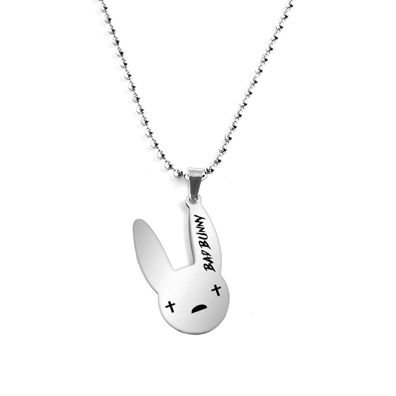 bad bunny stainless steel necklace pendant