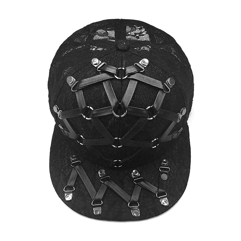 Leather X Leather Hip Hop Flat-brimmed Cap