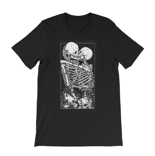skeleton kissing T-shirt