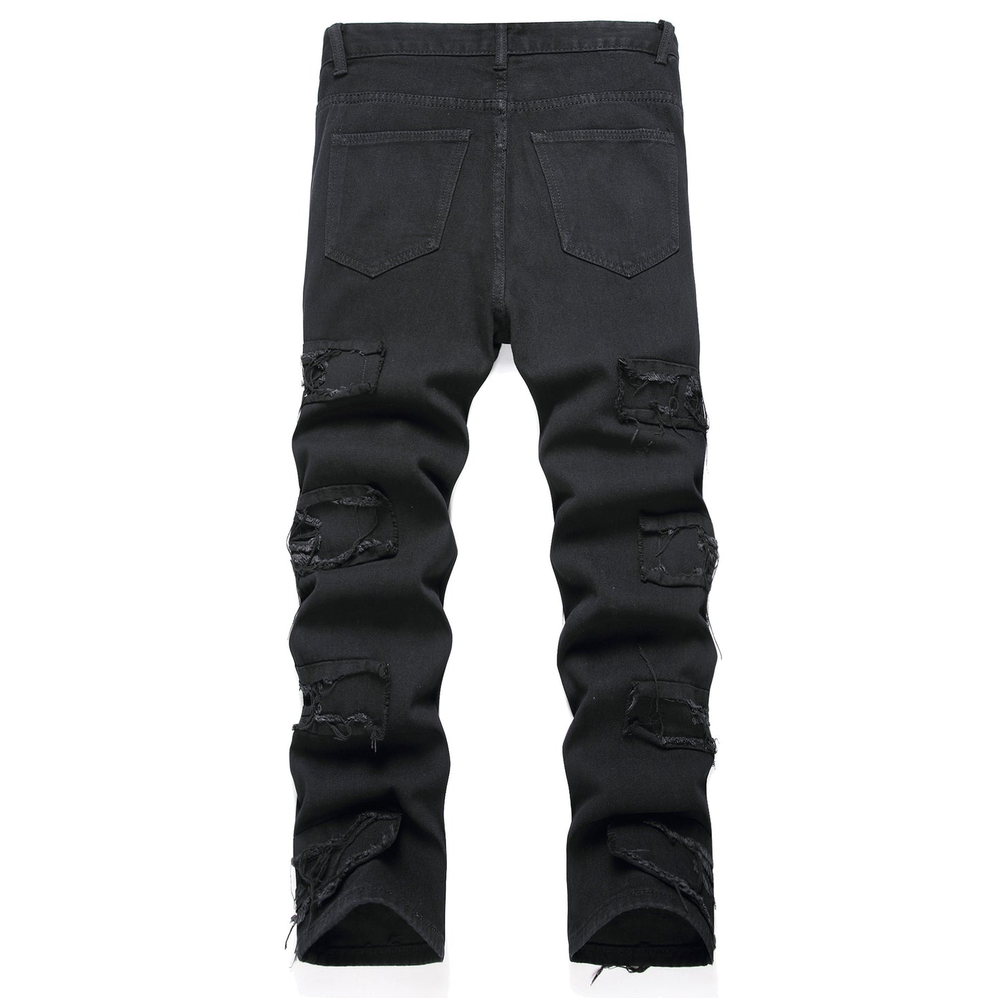 Mens Ripped Hole Jeans Casual Slim Fit